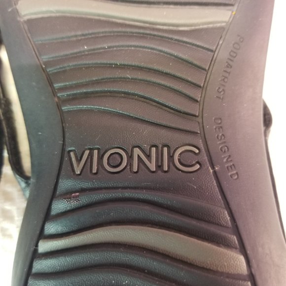 Vionic Women's Karina OrthaHeel Flip Flop Thong Sandals Black Silver Ring Size 7 - Picture 5 of 6